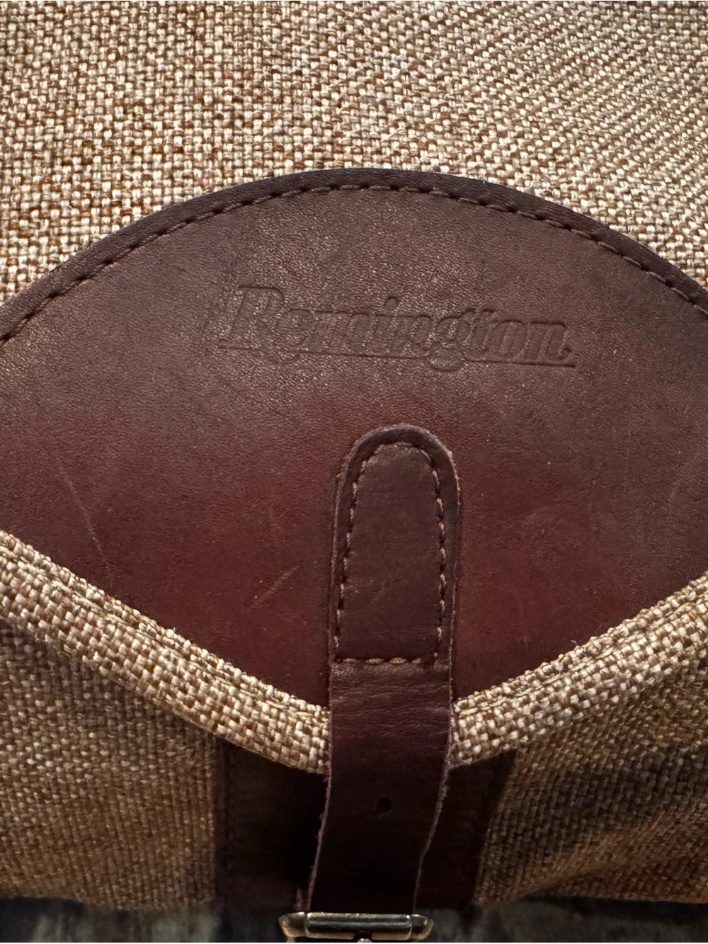 Large Remington Brown tweed Canvas and Dark Brown Leather Duffel Bag